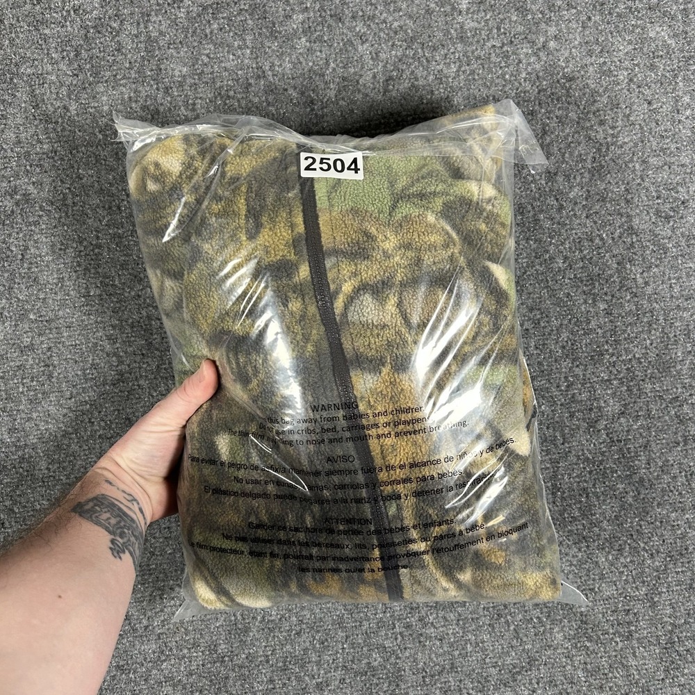 Cabela's Mens XL Real Tree Camo Fleece Full Zip Outdoor Hunting Jacket #2504 - Picture 10 of 10